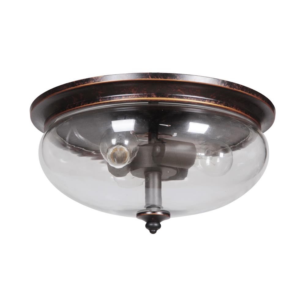 Craftmade 38783-AGTB Stafford 3 Light Flushmount in Aged Bronze/Textured Black with Clear Glass